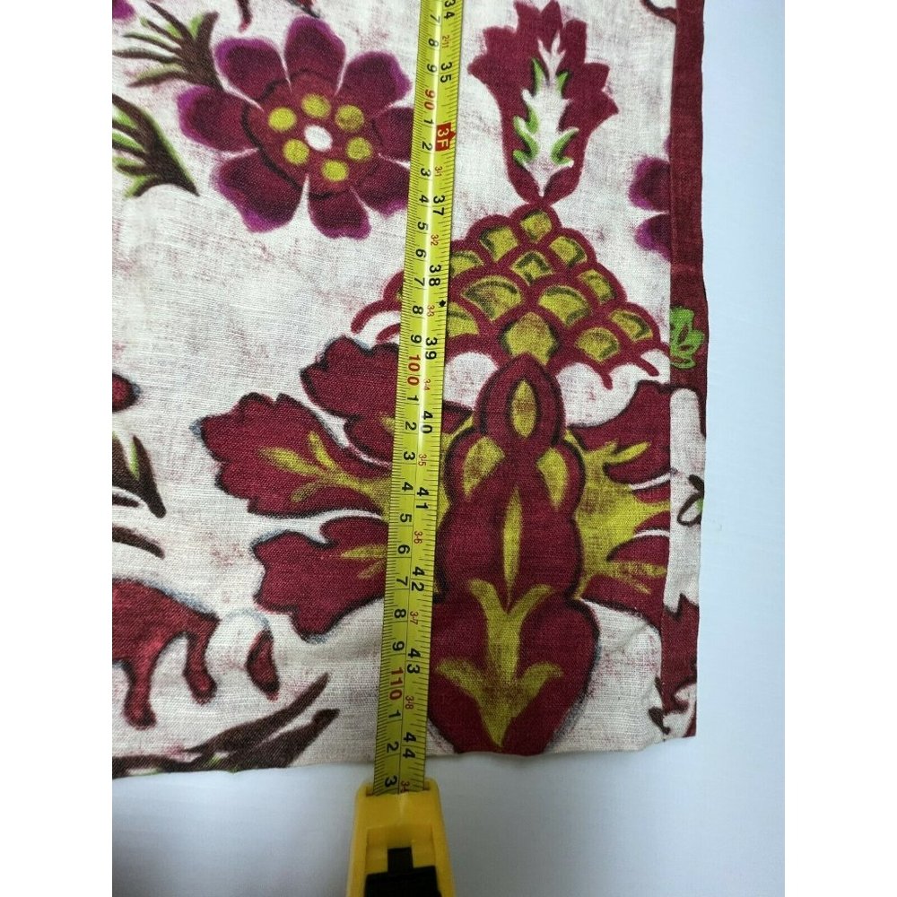 Zara Rustic Red Floral printed linen blend Pants High Waist Bloggers Fav size S - Picture 3 of 5